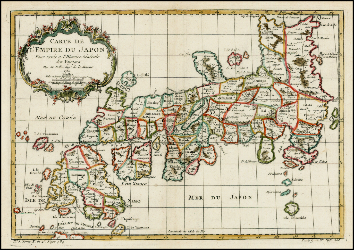 Jacques-Nicolas Bellin's map of Japam (1753)